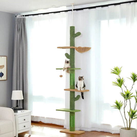 Arbre à Chat Cactus Ajustable Plafond - Le Nid Félin