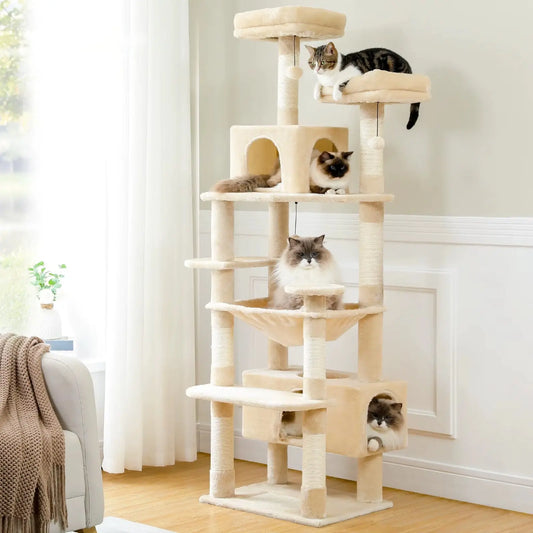 Arbre à Chat Beige avec Hamac - Le Nid Félin