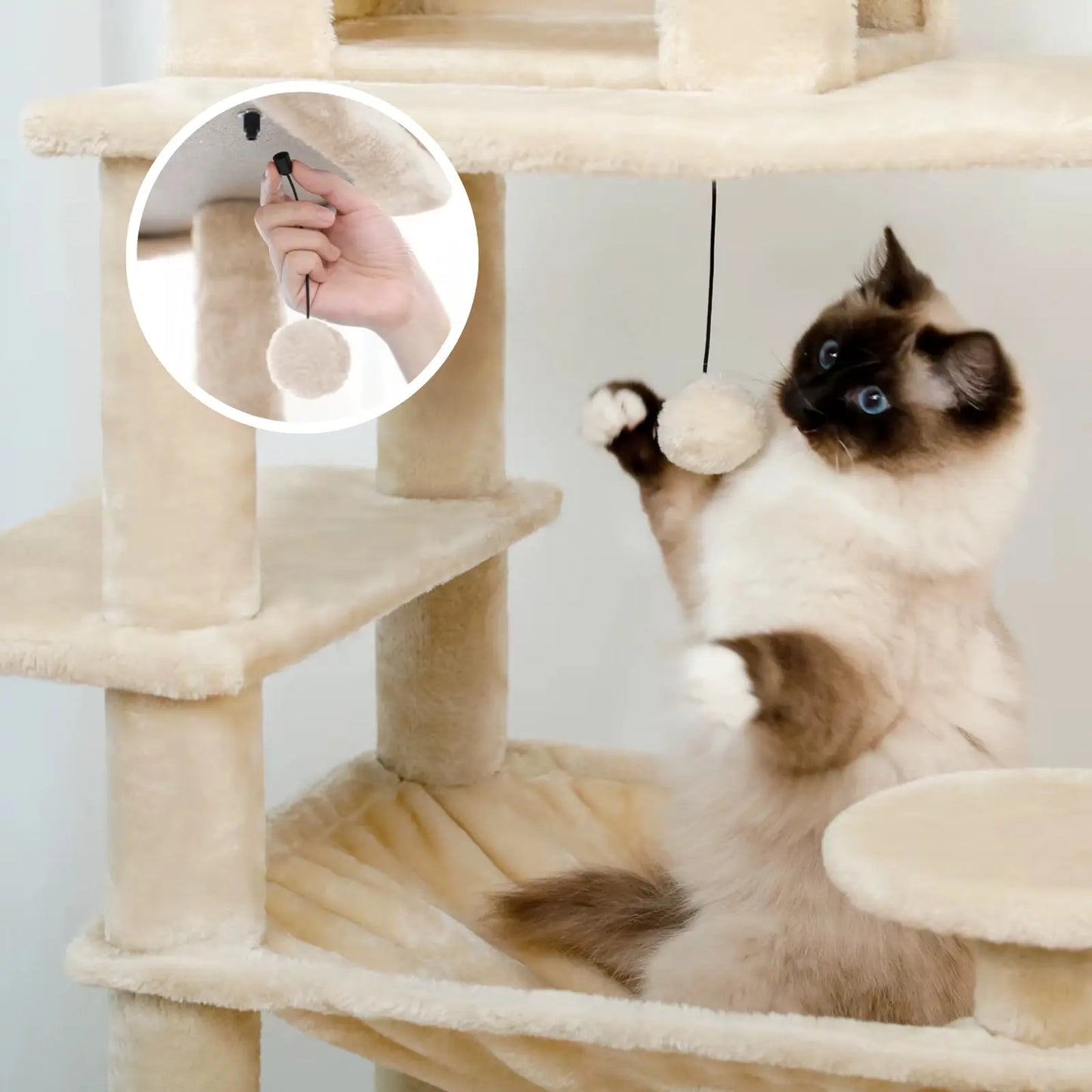 Arbre à Chat Beige 184cm - Le Nid Félin