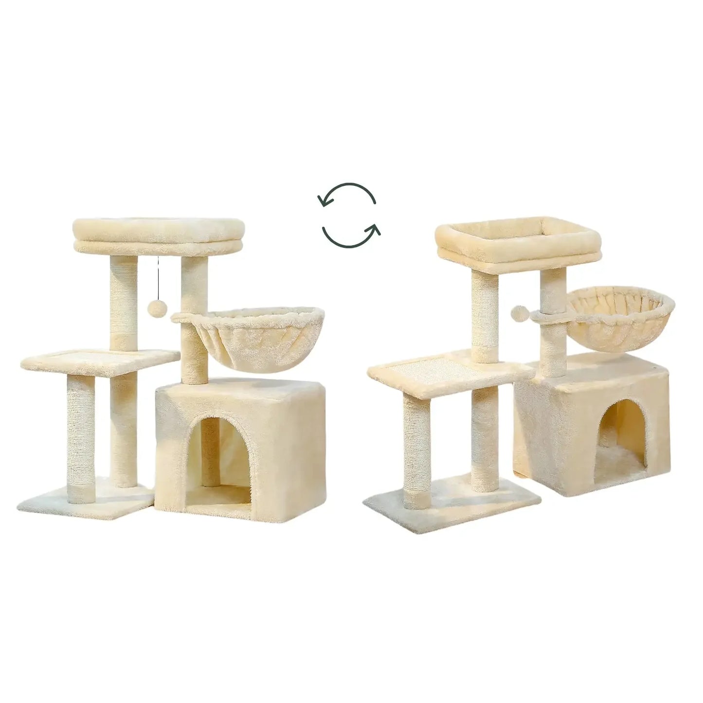 Arbre à Chat Beige Modulable avec Hamac - Le Nid Félin