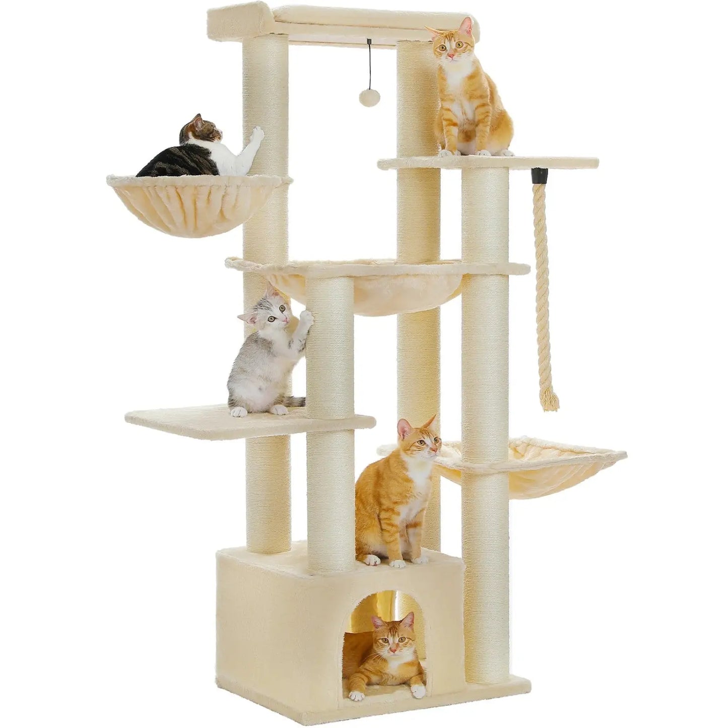 Arbre à Chat Beige pour Grands Chats - Le Nid Félin