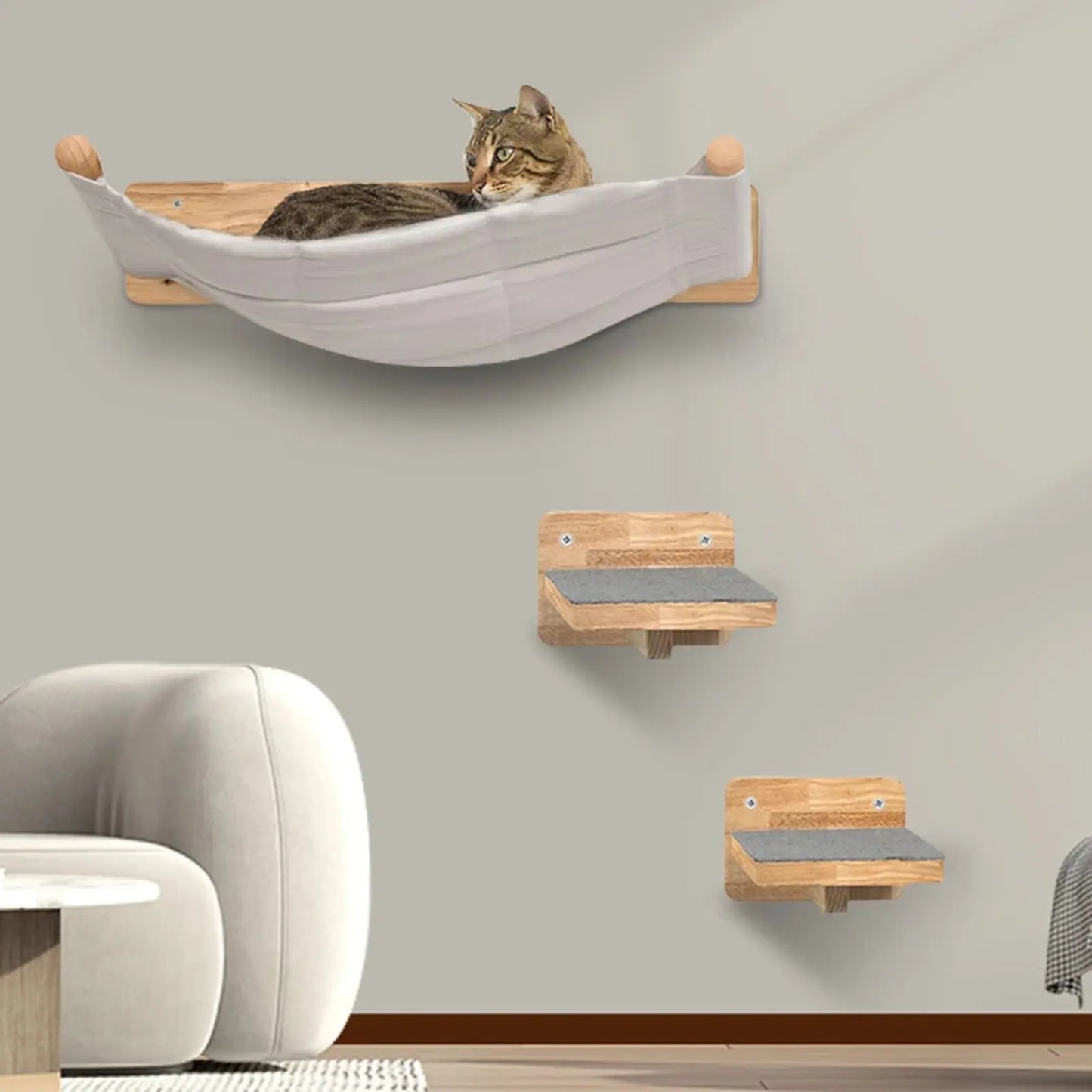 Hamac Mural en Bois - Le Nid Félin