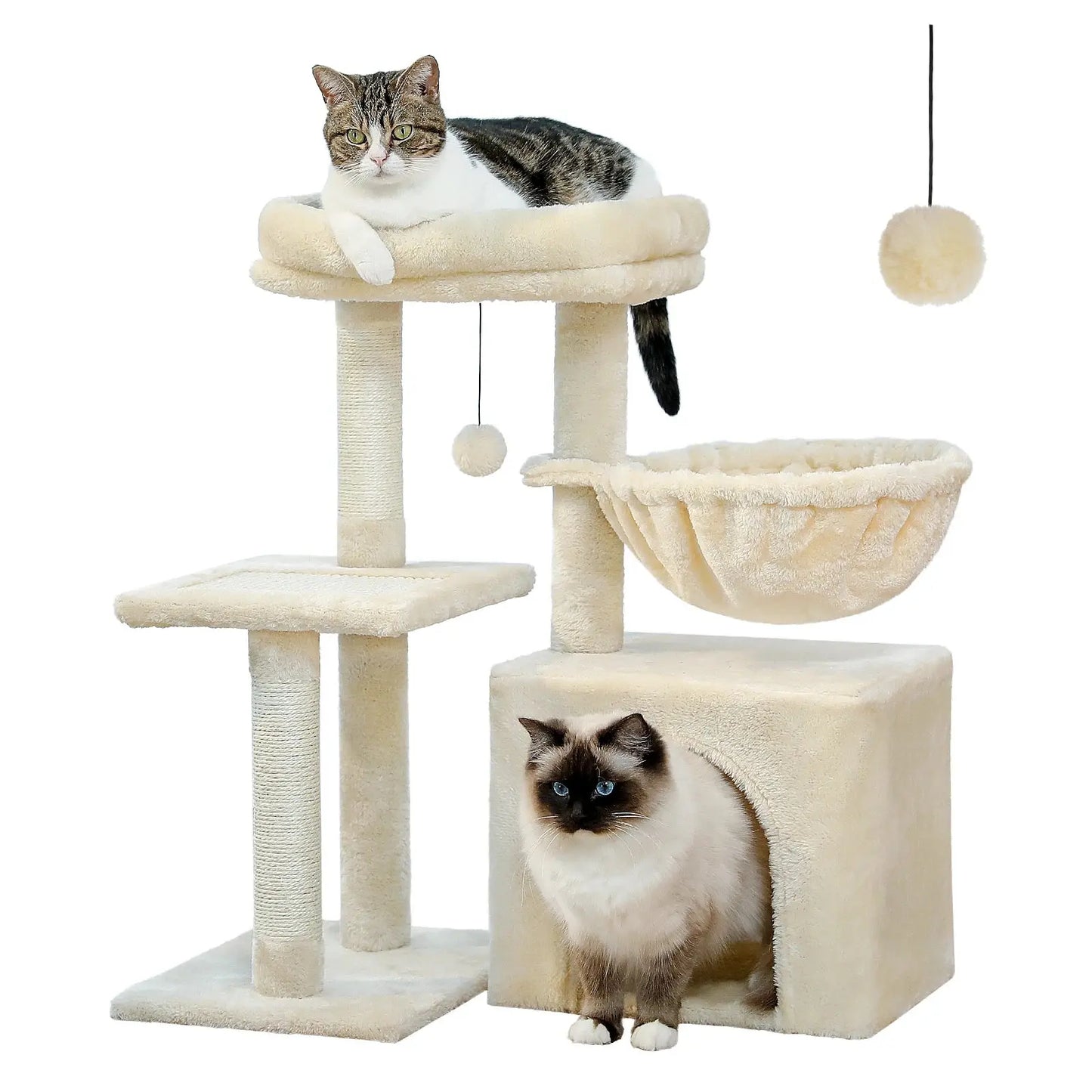 Arbre à Chat Beige avec Hamac - Le Nid Félin