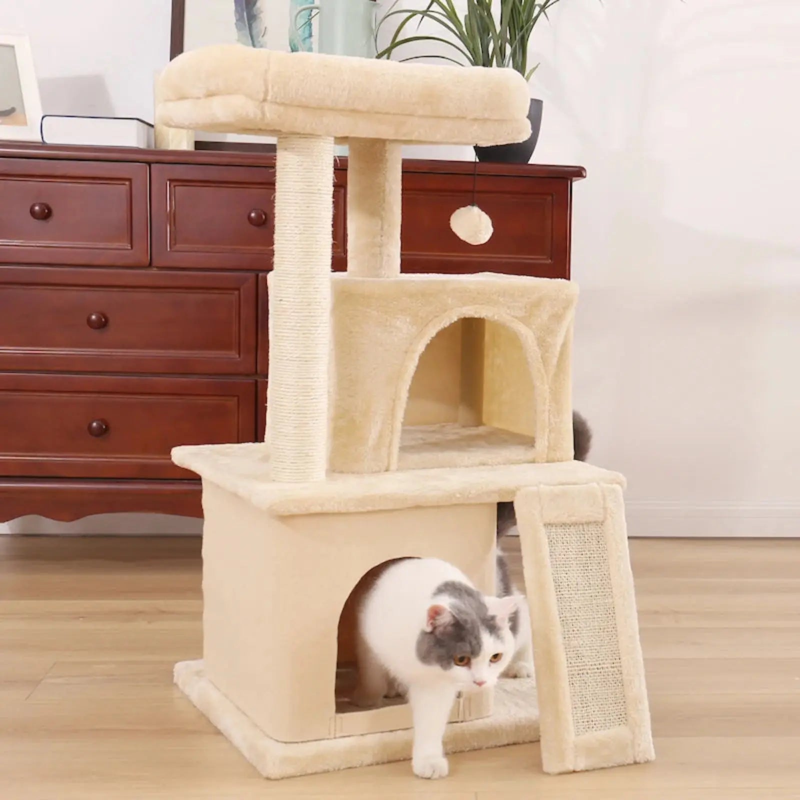 Arbre à Chat Beige Confortable - Le Nid Félin