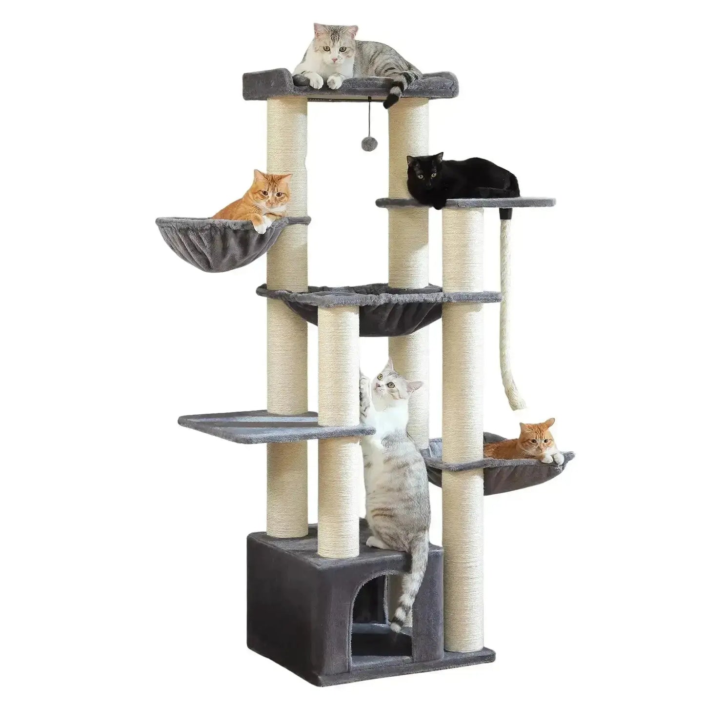 Arbre à Chat Gris XXL pour Grands Chats - Le Nid Félin