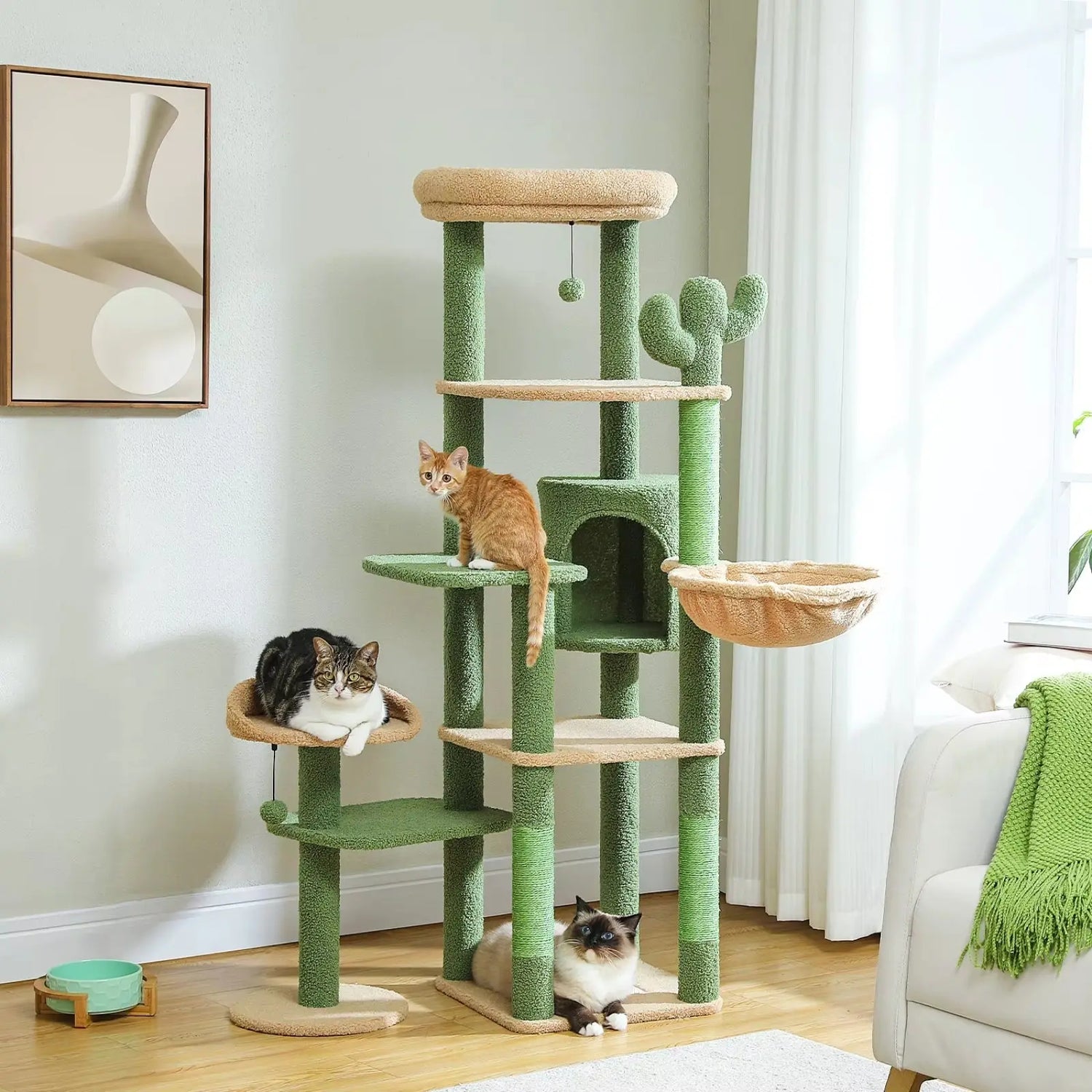 Arbre à Chat Cactus 150cm avec Hamac - Le Nid Félin