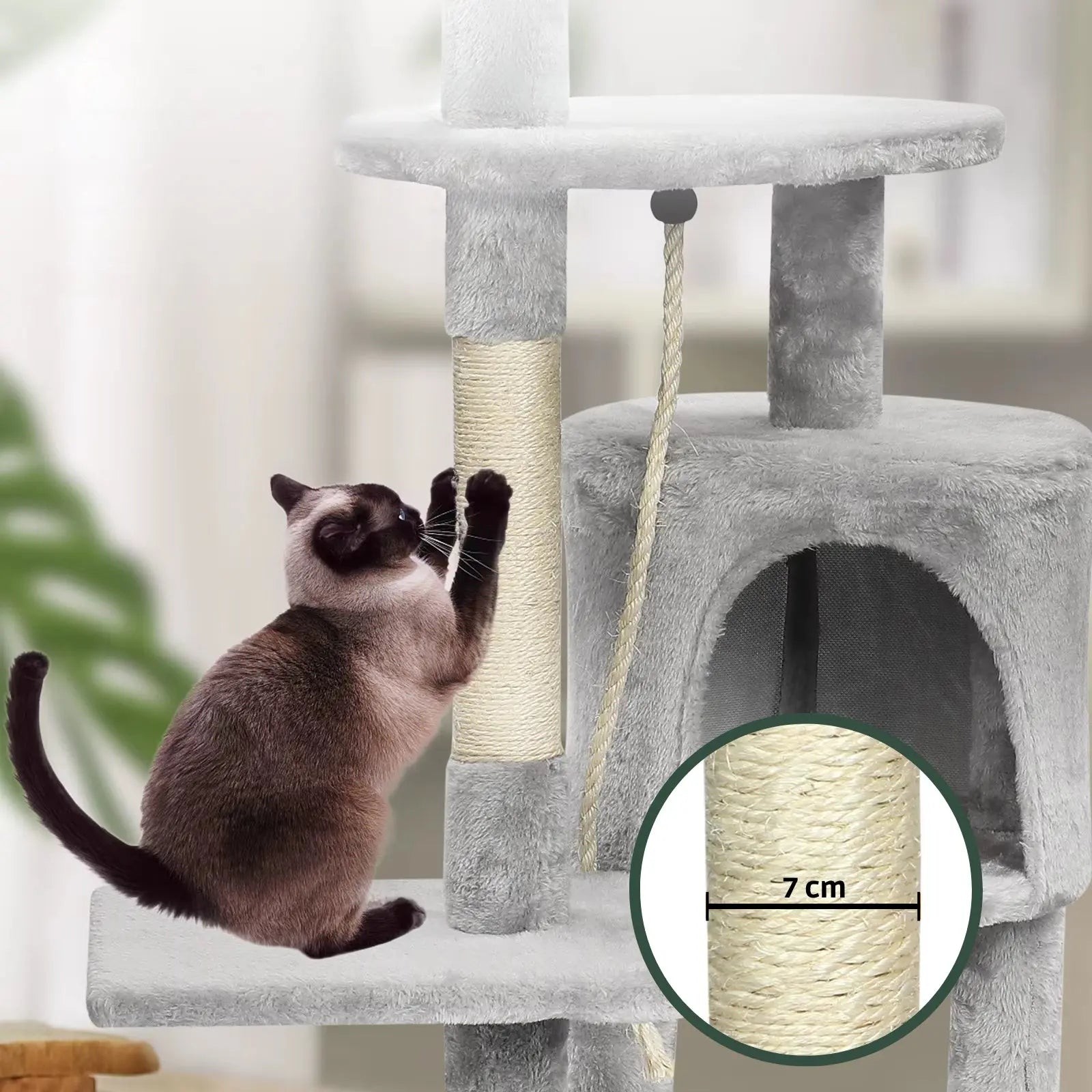 Arbre à Chat Gris Plateformes Rembourrées - Le Nid Félin