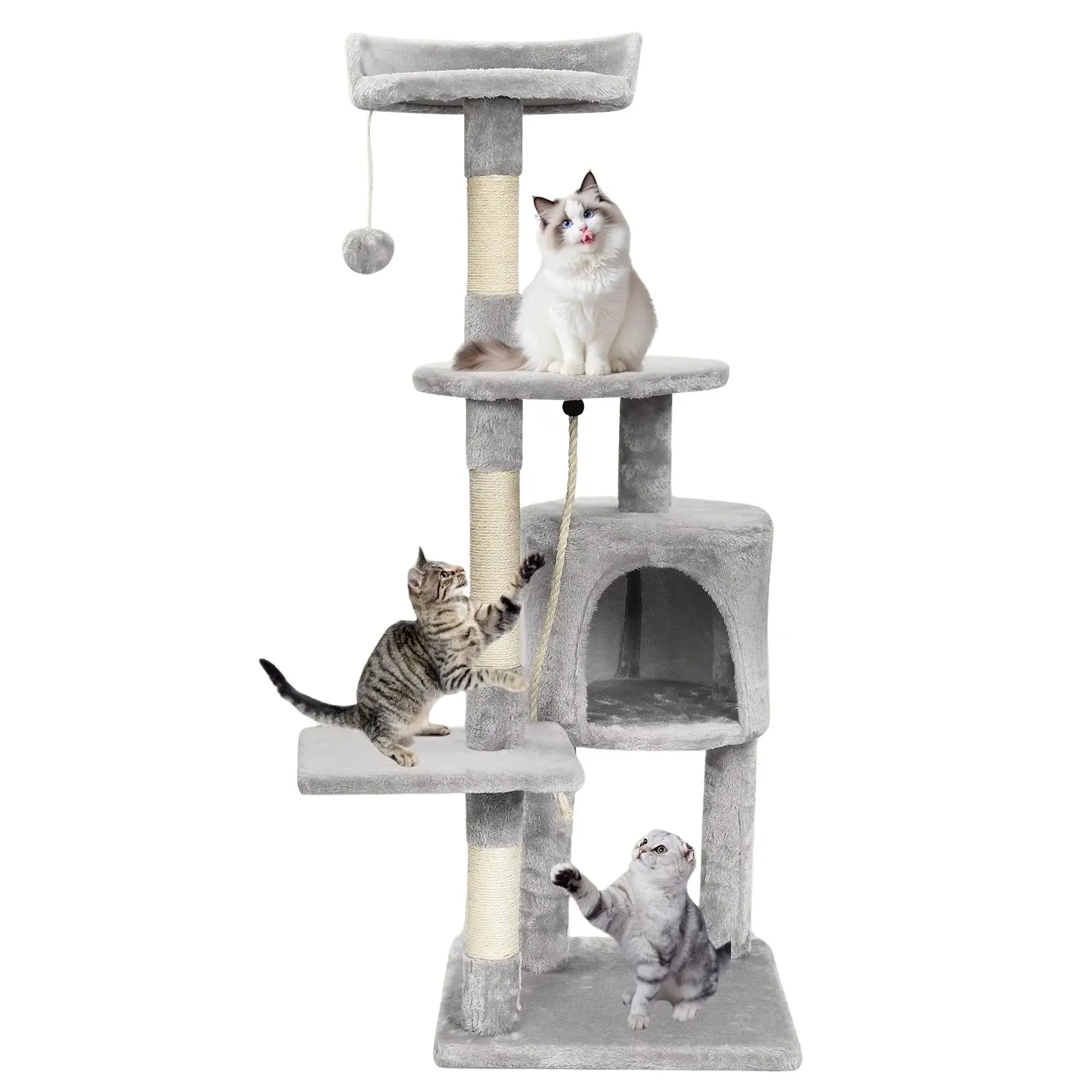 Arbre à Chat Gris Plateformes Rembourrées - Le Nid Félin