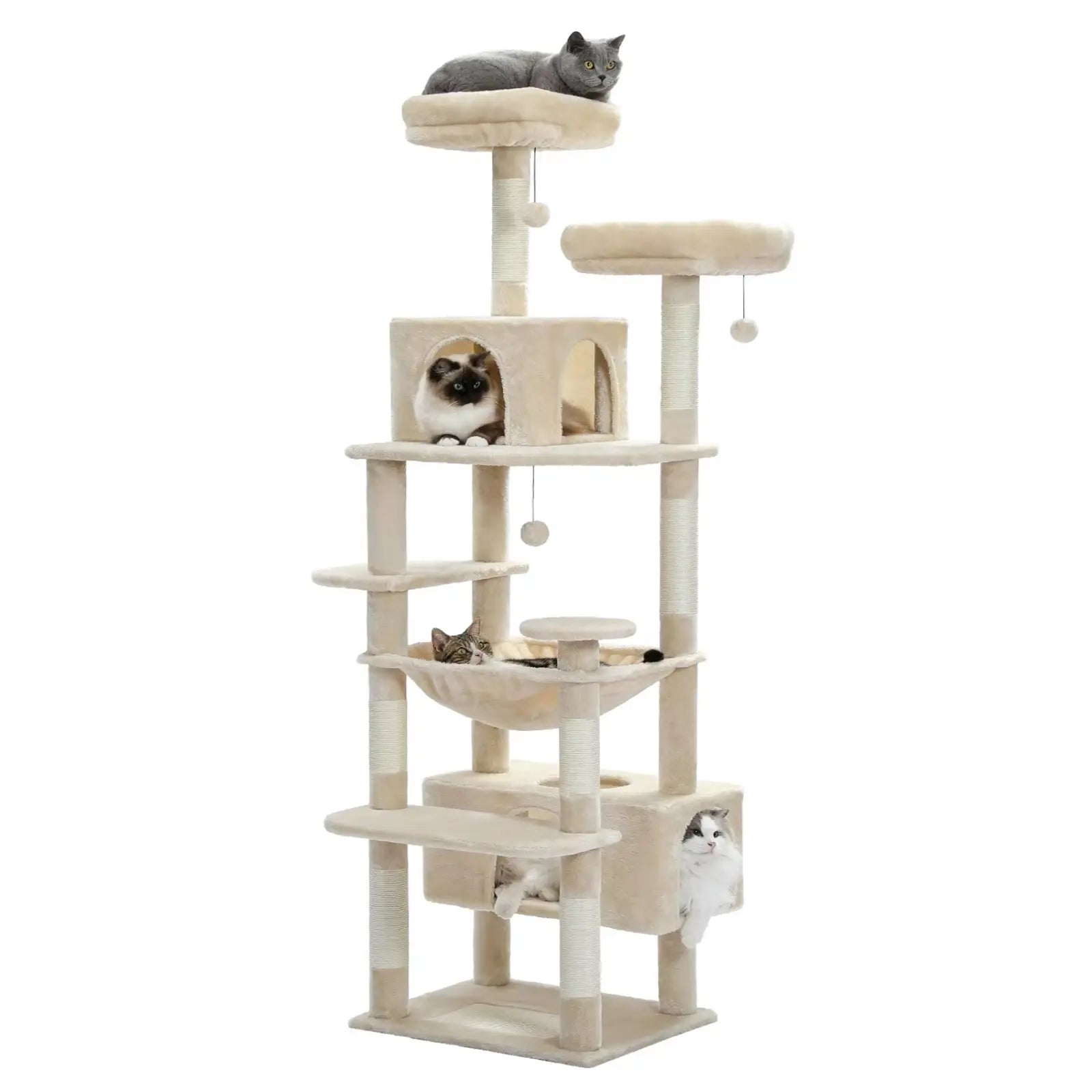 Arbre à Chat Beige avec Hamac - Le Nid Félin