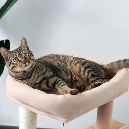 Arbre à Chat en Bois avec Condos et Perchoir Large - Le Nid Félin