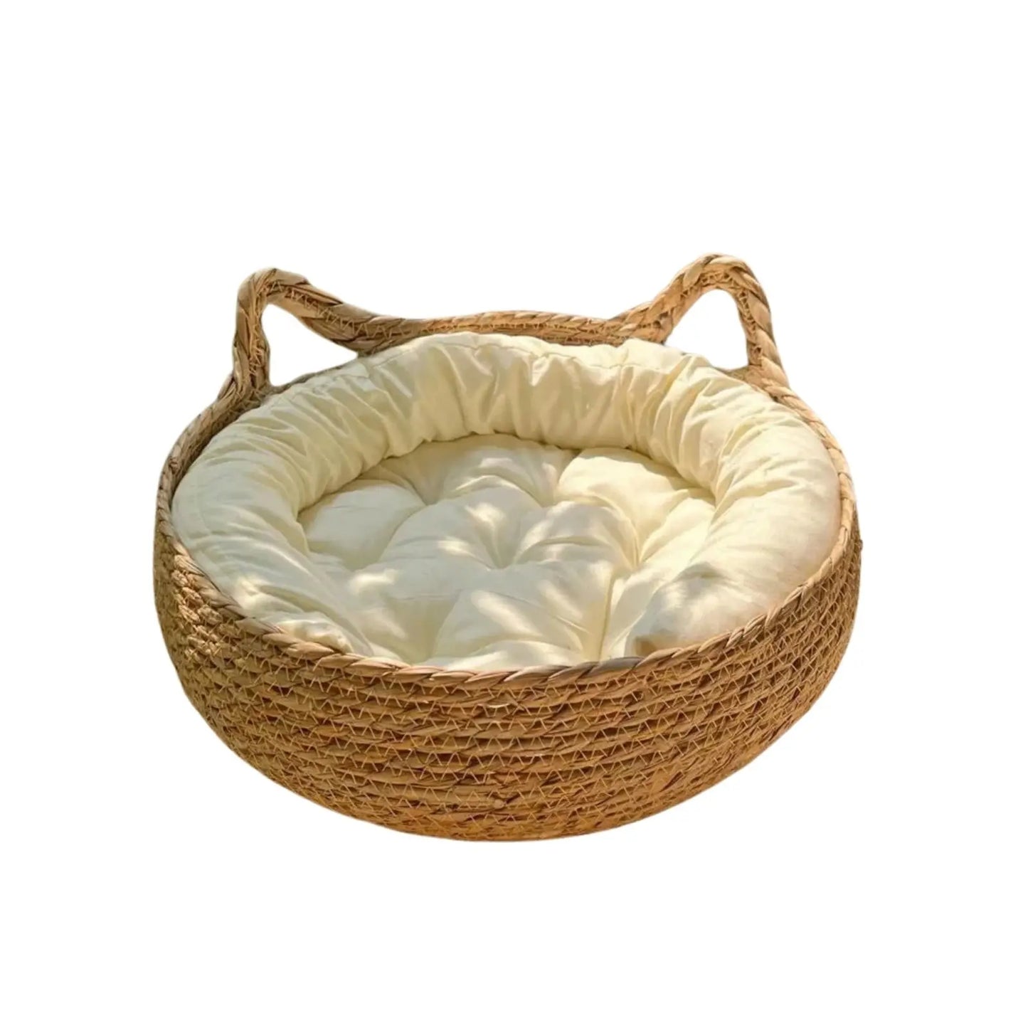Lit Pour Chat Vannerie avec Coussin - Le Nid Félin