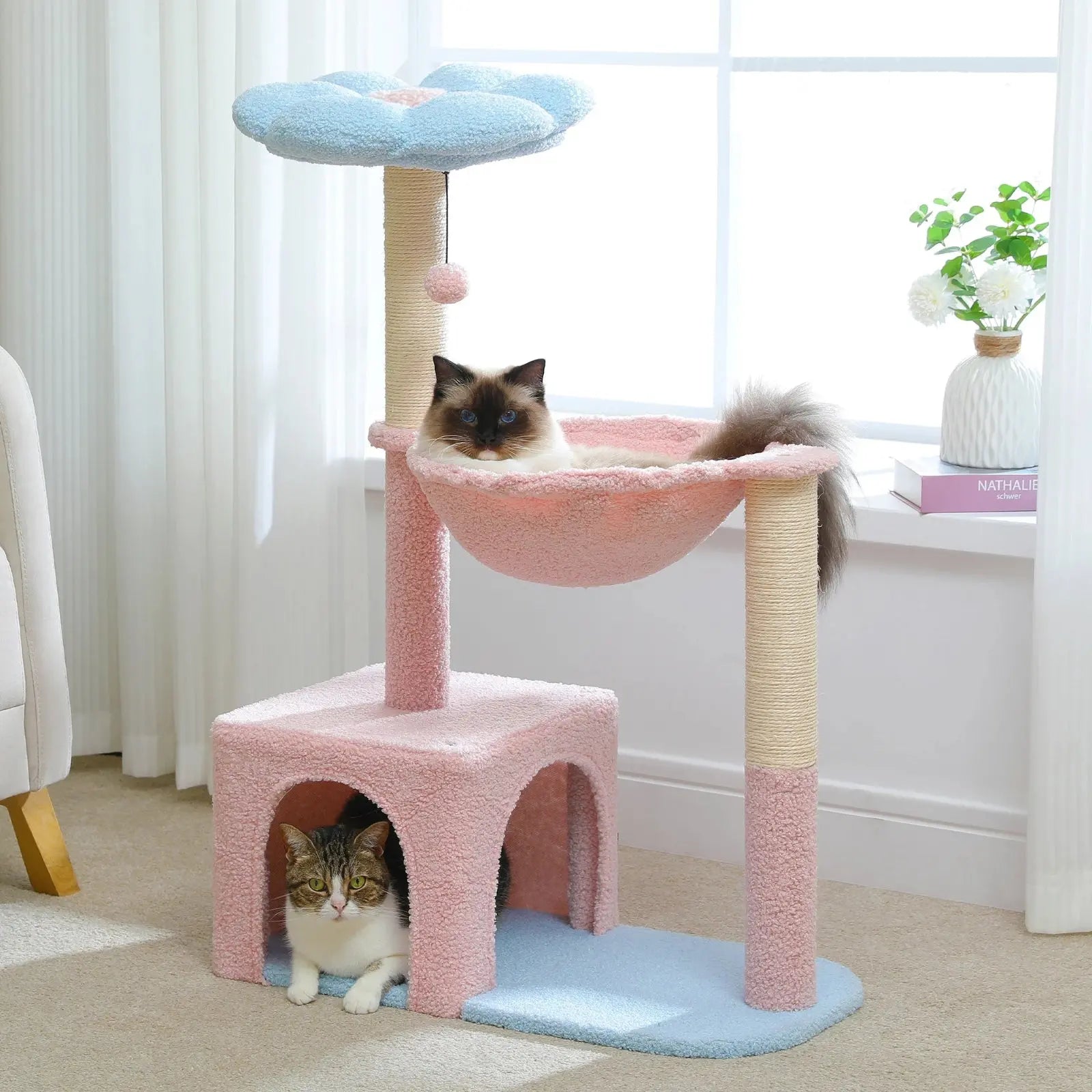 Arbre à Chat Fleur avec Hamac et Griffoirs - Le Nid Félin