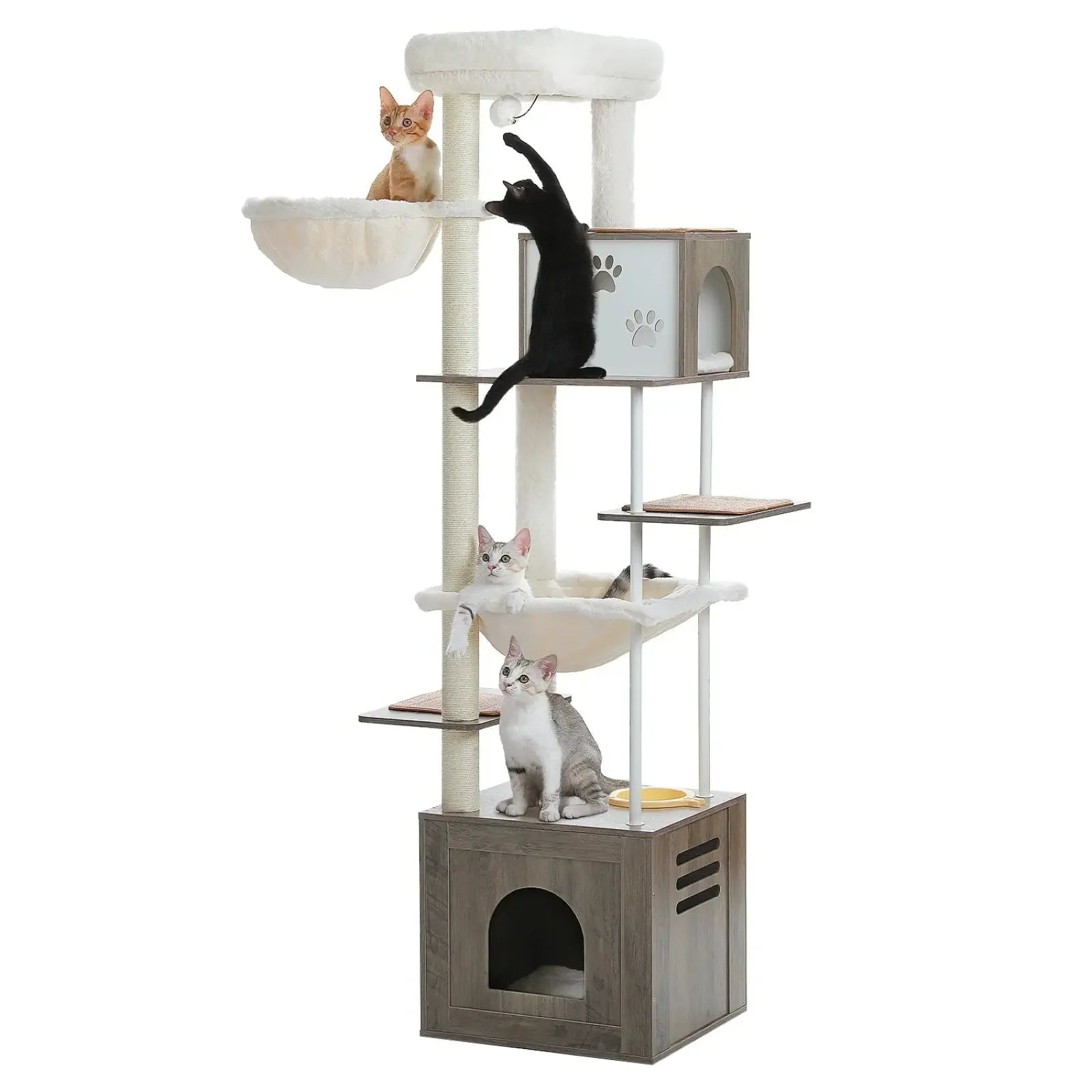 Arbre à Chat Design 190 cm Gris - Le Nid Félin