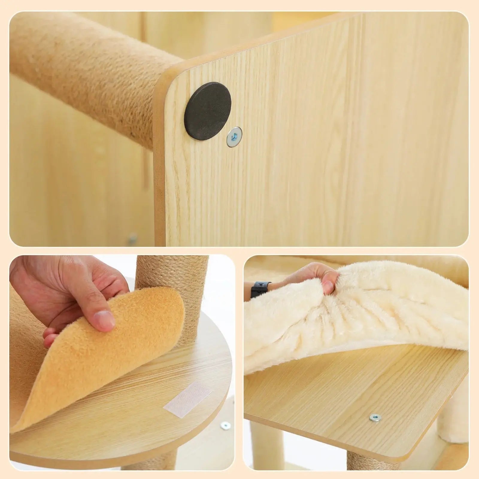 Arbre à chat en Bois avec Hamac Transparent - Le Nid Félin