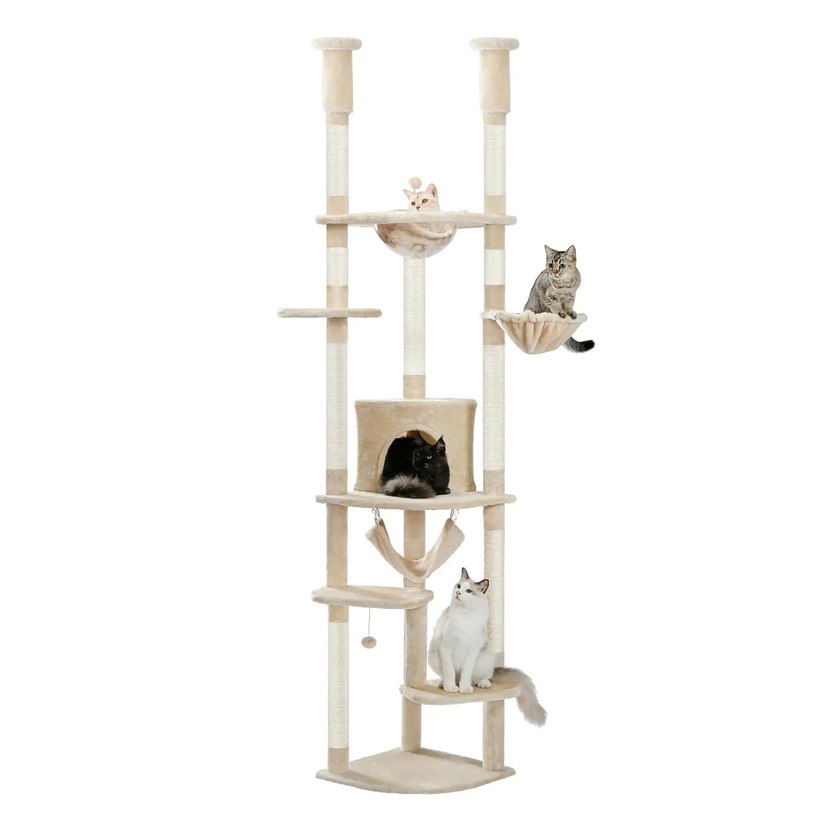 Arbre à Chat Beige Plafond - Le Nid Félin