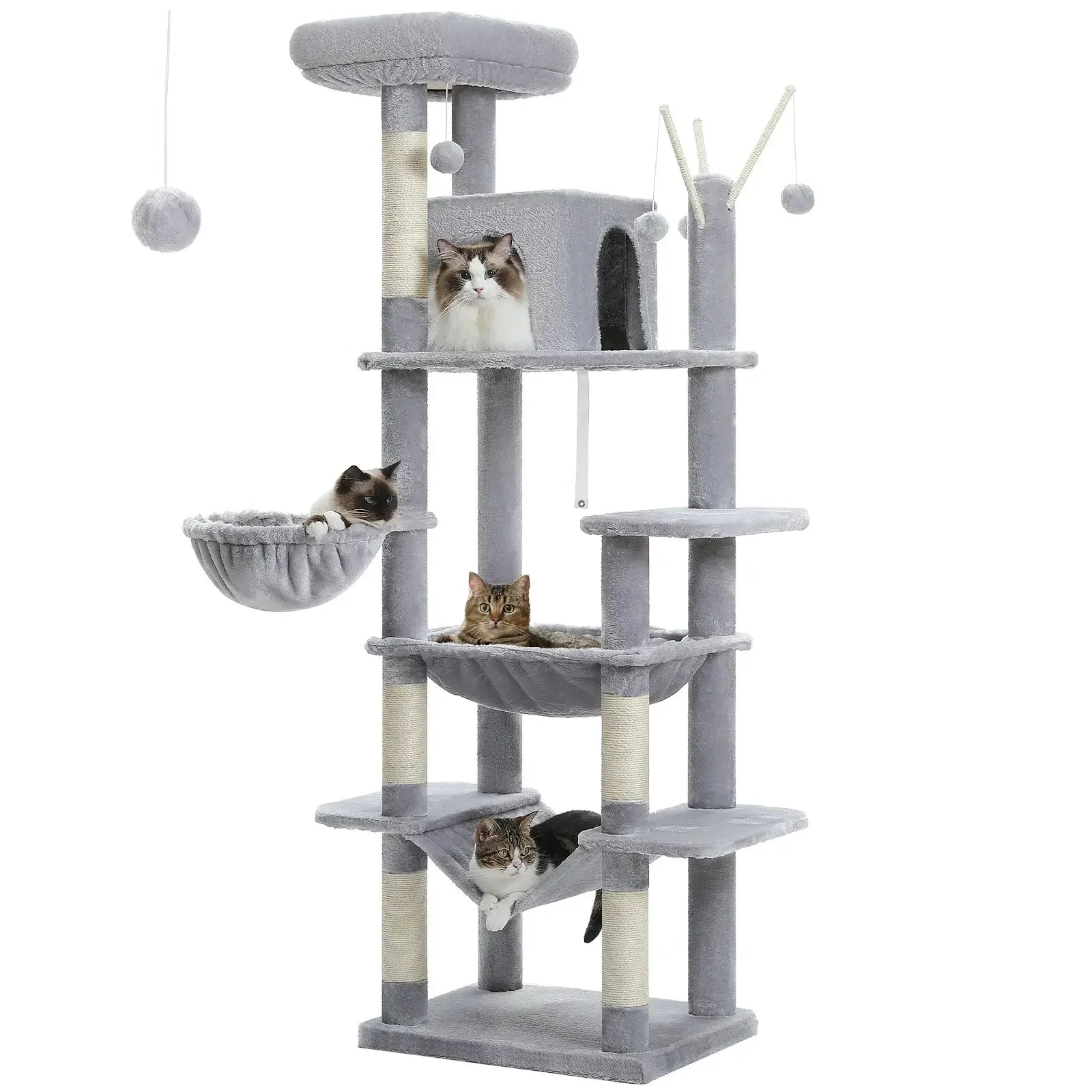 Arbre à Chat XL pour Gros Chats Gris clair - Le Nid Félin