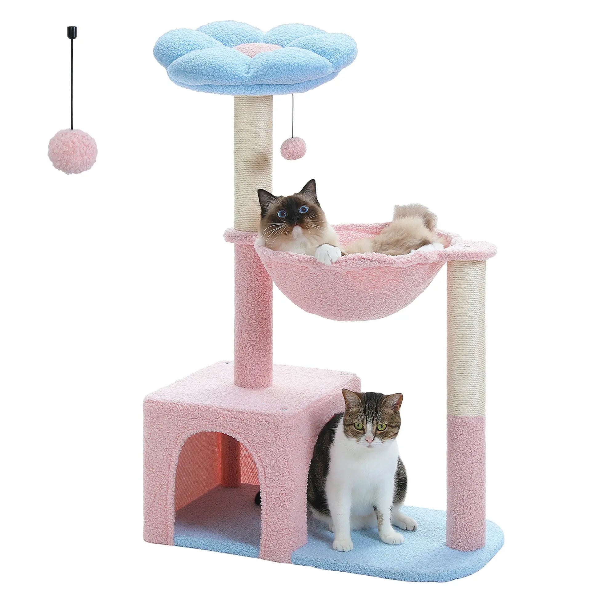 Petit Arbre à Chat Rose avec Hamac - Le Nid Félin