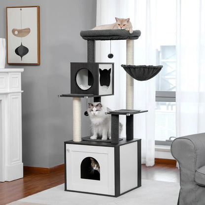 Meuble Litière Pour Chat Bois Massif - Le Nid Félin