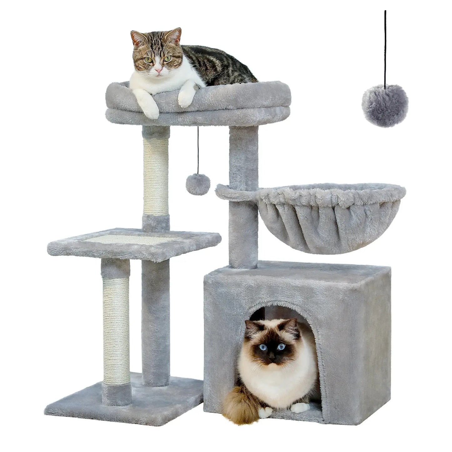 Petit Arbre à Chat Modulable Gris - Le Nid Félin