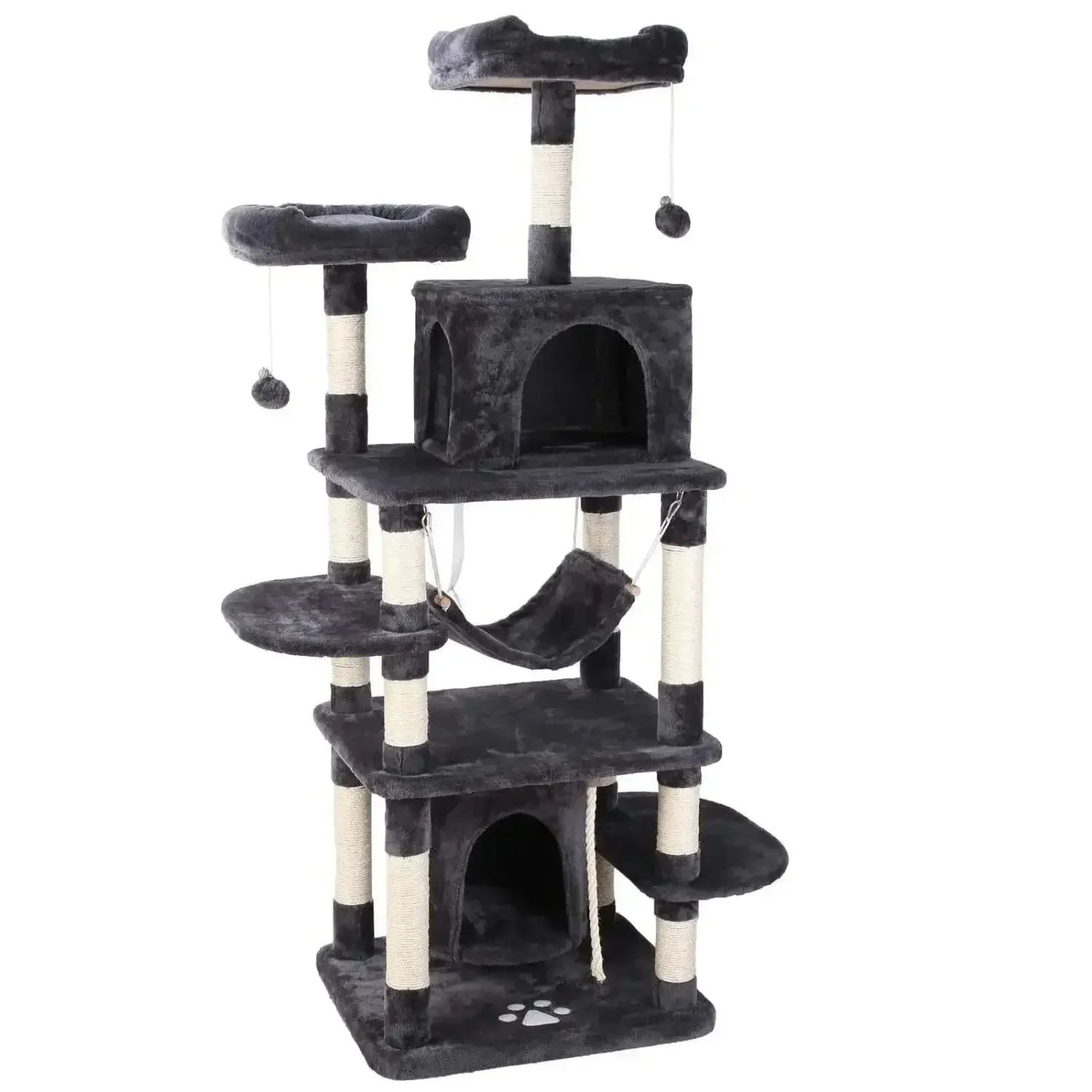 Arbre à Chat XL 170cm avec Hamac Gris foncé - Le Nid Félin