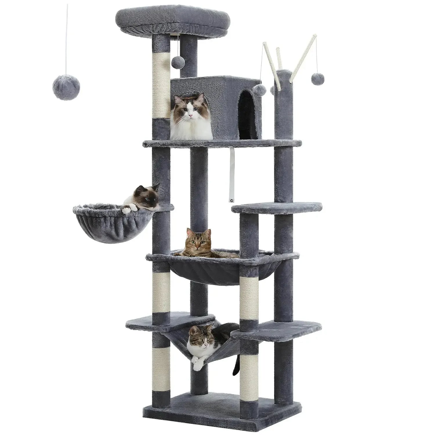 Arbre à Chat XL pour Gros Chats Gris foncé - Le Nid Félin