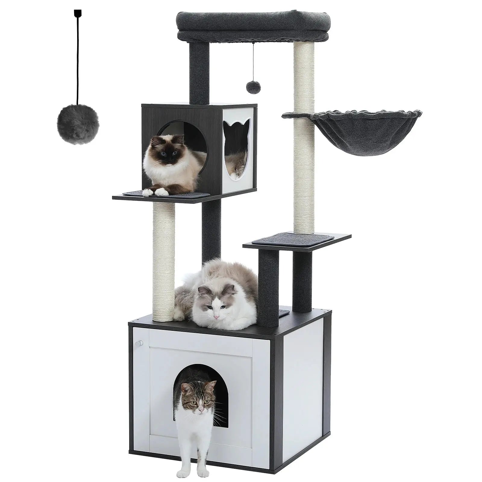 Meuble Litière Pour Chat Bois Massif - Le Nid Félin