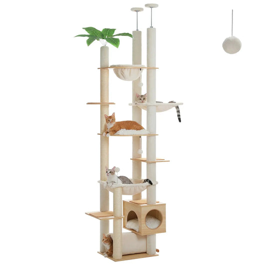 Arbre à Chat Beige au Plafond - Le Nid Félin