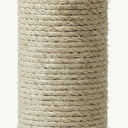 Gros plan poteau sisal naturel meuble litière arbre chat